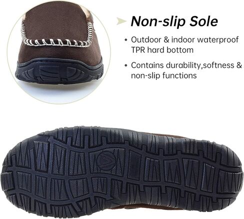 Vonair Mens Moccasin Slippers Indoor Outdoor Slip on Warm House Shoes Breathable Moccasins for Men in Saudi Arabia