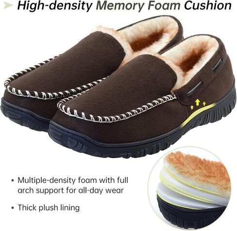 Vonair Mens Moccasin Slippers Indoor Outdoor Slip on Warm House Shoes Breathable Moccasins for Men in Saudi Arabia