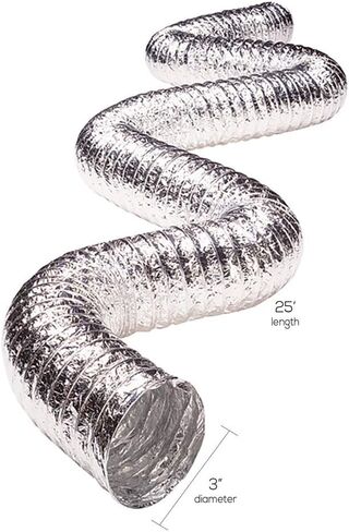 Deflecto Non Insulated Metallic Duct, Flexible, 3" x 25', Silver in Saudi Arabia