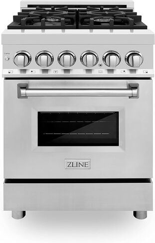 ZLINE 24" 2.8 cu. ft. Dual Fuel Range with Gas Stove and Electric Oven with Color Options (RA24) (Stainless Steel) in Saudi Arabia