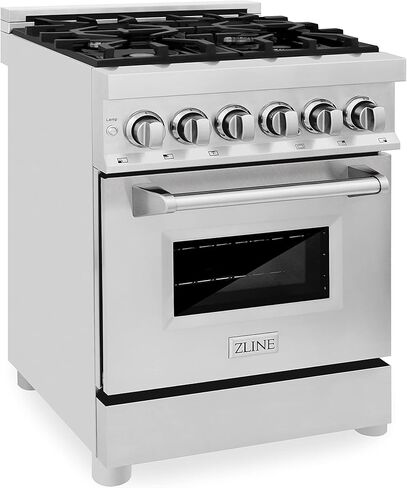 ZLINE 24" 2.8 cu. ft. Dual Fuel Range with Gas Stove and Electric Oven with Color Options (RA24) (Stainless Steel) in Saudi Arabia