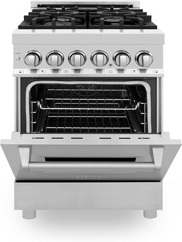 ZLINE 24" 2.8 cu. ft. Dual Fuel Range with Gas Stove and Electric Oven with Color Options (RA24) (Stainless Steel) in Saudi Arabia