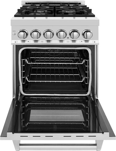 ZLINE 24" 2.8 cu. ft. Dual Fuel Range with Gas Stove and Electric Oven with Color Options (RA24) (Stainless Steel) in Saudi Arabia