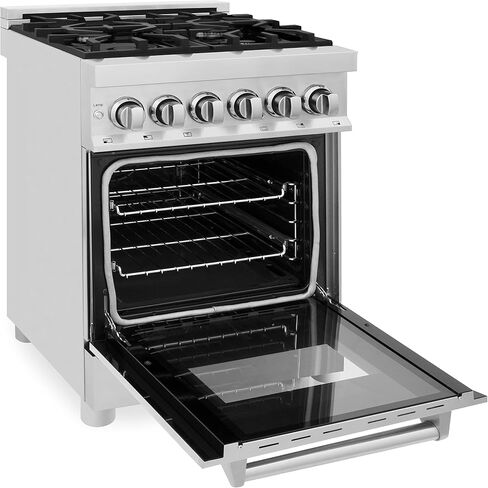 ZLINE 24" 2.8 cu. ft. Dual Fuel Range with Gas Stove and Electric Oven with Color Options (RA24) (Stainless Steel) in Saudi Arabia