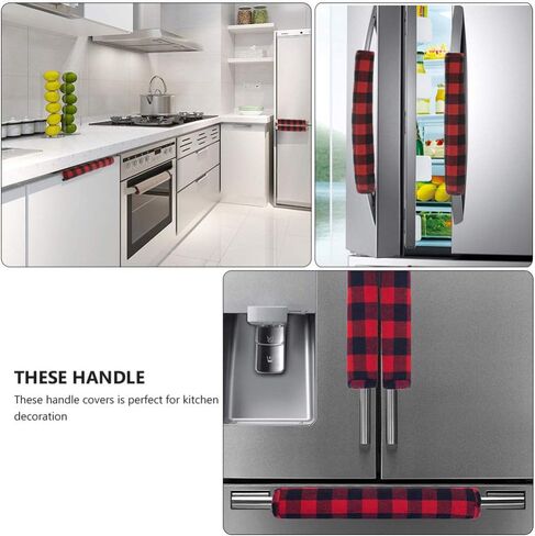 Beaupretty 3pcs Christmas Refrigerator Handle Cover Microwave Oven Dishwasher Fridge Door Handle Covers Kitchen Appliance Handle Covers Protector Kitchen Xmas Decorations in Kuwait
