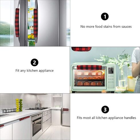 Beaupretty 3pcs Christmas Refrigerator Handle Cover Microwave Oven Dishwasher Fridge Door Handle Covers Kitchen Appliance Handle Covers Protector Kitchen Xmas Decorations in Kuwait