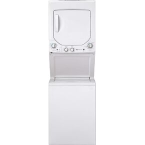 GE GUD24GSSMWW Unitized Spacemaker 2.3 Washer with Stainless Steel Basket and 4.4 Cu. Ft. Capacity Gas Dryer, White in Saudi Arabia
