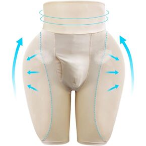 Men Padded Underwear, Thigh Control Hip Enhancer Shapewear Shorts High Waist Slimming Body Shaper Boxer Brief in Saudi Arabia