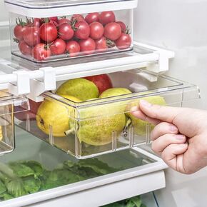 Fridge Drawer Refrigerator Organizer Bins - Farochy Refrigerator Storage Box Refrigerator Egg Drawer Fridge Shelf Holder Storage Box for Fruits Vegetable (1 Pack) in Kuwait