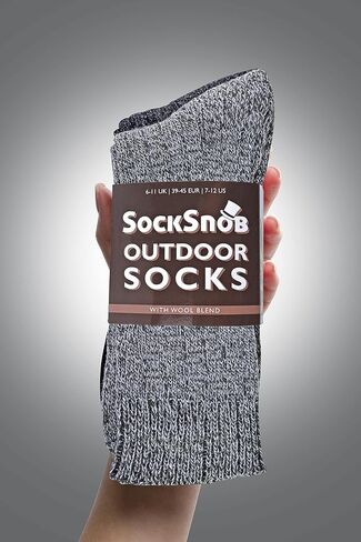 12 Pairs Mens Wool Boot Socks | Sock Snob | Breathable Warm Hiking Socks in Kuwait