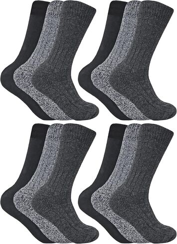 12 Pairs Mens Wool Boot Socks | Sock Snob | Breathable Warm Hiking Socks in Kuwait