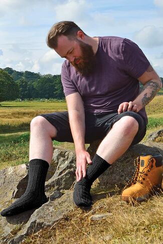 12 Pairs Mens Wool Boot Socks | Sock Snob | Breathable Warm Hiking Socks in Saudi Arabia