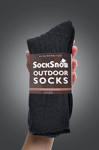 12 Pairs Mens Wool Boot Socks | Sock Snob | Breathable Warm Hiking Socks in Saudi Arabia