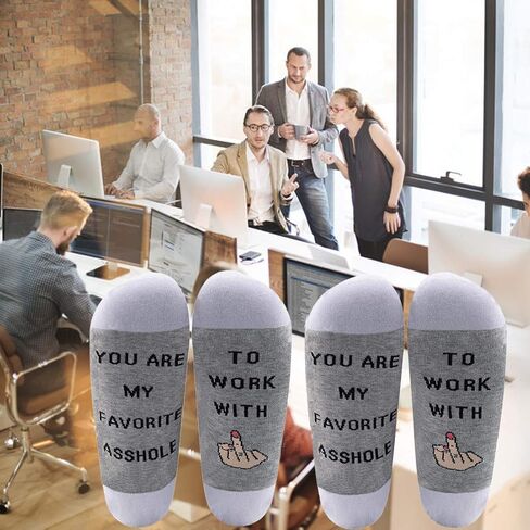 LEVLO Funny Coworker Appreciation Gifts Favotire Asshole/Bitch To Work With Socks for Colleague Manager Boss in Kuwait