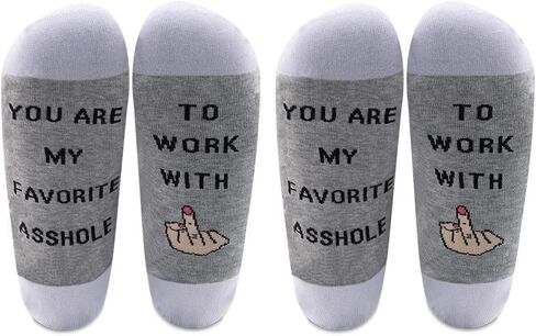 LEVLO Funny Coworker Appreciation Gifts Favotire Asshole/Bitch To Work With Socks for Colleague Manager Boss in Kuwait
