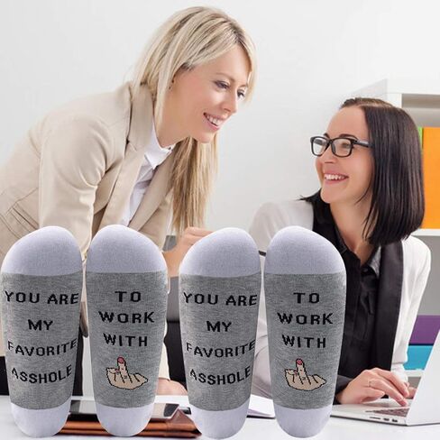 LEVLO Funny Coworker Appreciation Gifts Favotire Asshole/Bitch To Work With Socks for Colleague Manager Boss in Kuwait