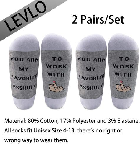 LEVLO Funny Coworker Appreciation Gifts Favotire Asshole/Bitch To Work With Socks for Colleague Manager Boss in Kuwait