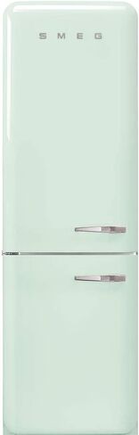 Smeg FAB32 50's Retro Style Aesthetic Bottom Freezer Refrigerator with 11.17 Cu Total Capacity, Multiflow Cooling System, Adjustable Glass Shelves 24-Inches, Pastel Green Left Hand Hinge in Saudi Arabia