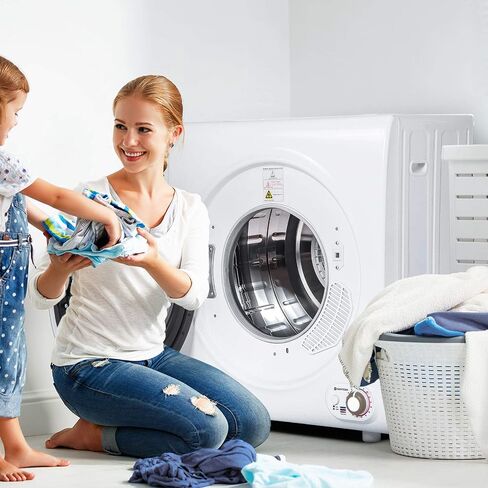 Merax Compact Laundry, Electric Portable Clothes Dryer with Stainless Steel Tub, Panel Downside Easy Control with 4 Automatic Drying Mode, White in Saudi Arabia