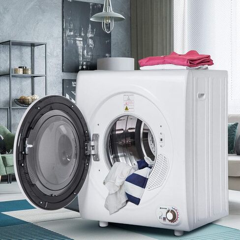 Merax Compact Laundry, Electric Portable Clothes Dryer with Stainless Steel Tub, Panel Downside Easy Control with 4 Automatic Drying Mode, White in Saudi Arabia