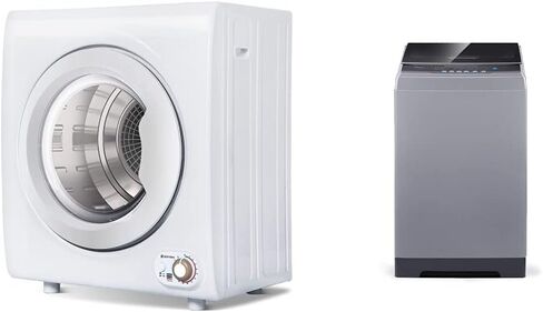 Merax Compact Laundry, Electric Portable Clothes Dryer with Stainless Steel Tub, Panel Downside Easy Control with 4 Automatic Drying Mode, White in Saudi Arabia