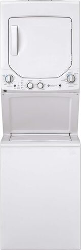 GE GUD24GSSMWW Unitized Spacemaker 2.3 Washer with Stainless Steel Basket and 4.4 Cu. Ft. Capacity Gas Dryer, White in Saudi Arabia
