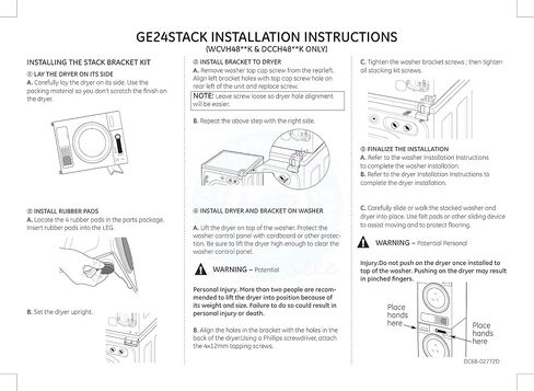 جهاز مدى الحياة مطور WE25X10031، مجموعة التراص GE24STACK المتوافقة مع غسالة/مجفف GE تحميل أمامي مقاس 24 بوصة in Saudi Arabia