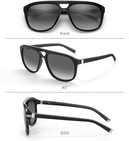 ZENOTTIC Aviator Sunglasses for Men Polarized UV Protection Square Fashion Double Bridge Retro Pilot Sun Glasses Oversized in Saudi Arabia