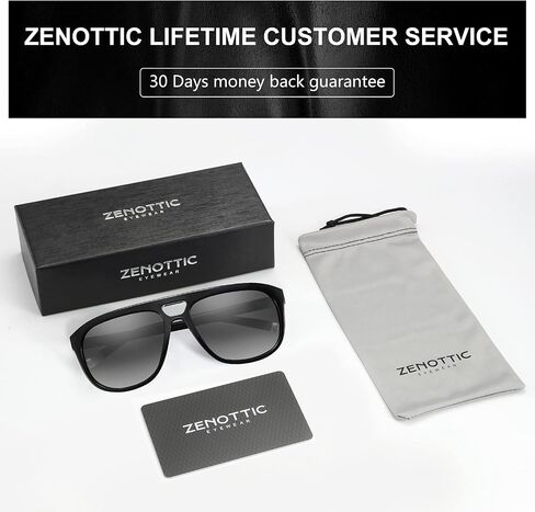 ZENOTTIC Aviator Sunglasses for Men Polarized UV Protection Square Fashion Double Bridge Retro Pilot Sun Glasses Oversized in Saudi Arabia