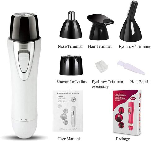 4in1 Bikini Ear Nose Hair Trimmer USB Rechargeable & Waterproof, Ideal for Legs, Face, Eyebrow, Underarms, Armpit, and sideburn with Stainless Steel Blades Shaver for All Genders. in Saudi Arabia