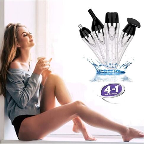 4in1 Bikini Ear Nose Hair Trimmer USB Rechargeable & Waterproof, Ideal for Legs, Face, Eyebrow, Underarms, Armpit, and sideburn with Stainless Steel Blades Shaver for All Genders. in Saudi Arabia