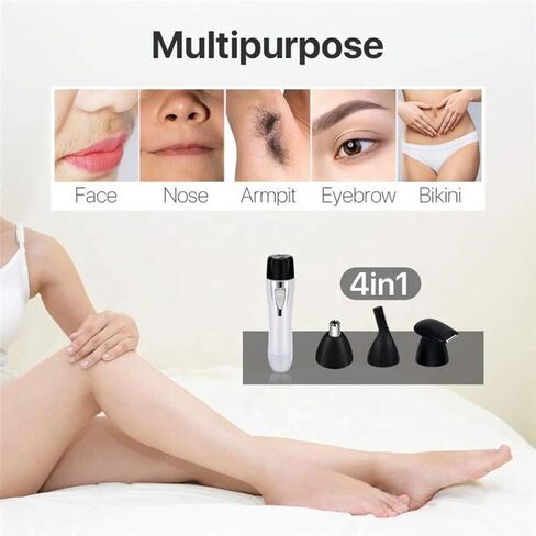 4in1 Bikini Ear Nose Hair Trimmer USB Rechargeable & Waterproof, Ideal for Legs, Face, Eyebrow, Underarms, Armpit, and sideburn with Stainless Steel Blades Shaver for All Genders. in Saudi Arabia