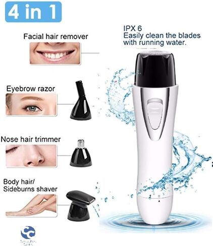 4in1 Bikini Ear Nose Hair Trimmer USB Rechargeable & Waterproof, Ideal for Legs, Face, Eyebrow, Underarms, Armpit, and sideburn with Stainless Steel Blades Shaver for All Genders. in Saudi Arabia