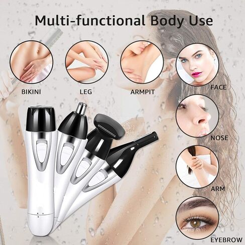 4in1 Bikini Ear Nose Hair Trimmer USB Rechargeable & Waterproof, Ideal for Legs, Face, Eyebrow, Underarms, Armpit, and sideburn with Stainless Steel Blades Shaver for All Genders. in Saudi Arabia