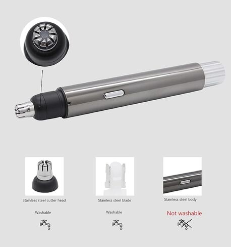 ماكينة تشذيب شعر الأنف والأذن، منفذ USB من النوع C، ماكينة تشذيب شعر الوجه الاحترافية القابلة لإعادة الشحن للرجال والنساء، رطب/جاف، سهلة التنظيف in Kuwait