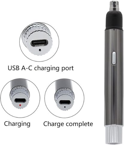 ماكينة تشذيب شعر الأنف والأذن، منفذ USB من النوع C، ماكينة تشذيب شعر الوجه الاحترافية القابلة لإعادة الشحن للرجال والنساء، رطب/جاف، سهلة التنظيف in Kuwait