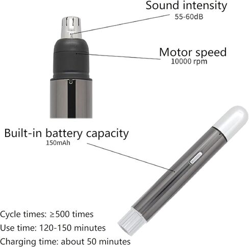 ماكينة تشذيب شعر الأنف والأذن، منفذ USB من النوع C، ماكينة تشذيب شعر الوجه الاحترافية القابلة لإعادة الشحن للرجال والنساء، رطب/جاف، سهلة التنظيف in Kuwait