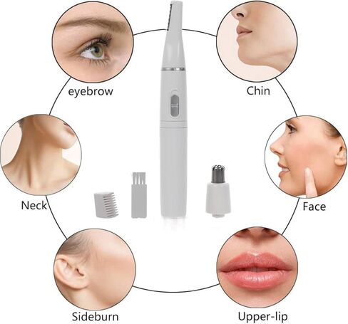 ماكينة تشذيب الحواجب الكهربائية 2 في 1 لتشذيب الحواجب وتشذيب الحواجب وشعر الأنف وجهاز إزالة الشعر وتوفير الطاقة ومريح in Kuwait