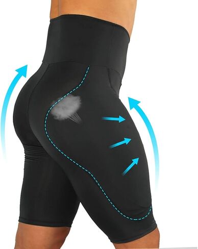 Men Padded Underwear, Thigh Control Hip Enhancer Shapewear Shorts High Waist Slimming Body Shaper Boxer Brief in Saudi Arabia