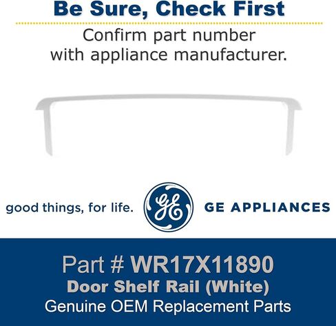 GE WR17X11890 حاجز رف باب الفريزر الأصلي من OEM (أبيض) لثلاجات GE in Saudi Arabia