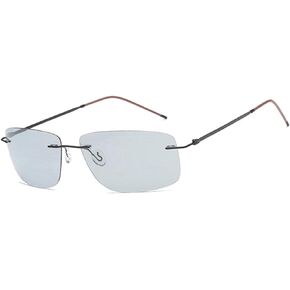 Photochromic Polarized Rimless Sunglasses Extreme Discoloration 8.9 g Only