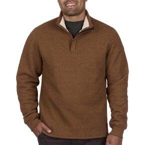 The American Outdoorsman Sherpa Lined Waffle Quarter Zip Mock Neck Long Sleeve Pullover for Men - Ideal for Outdoor Adventure in Kuwait