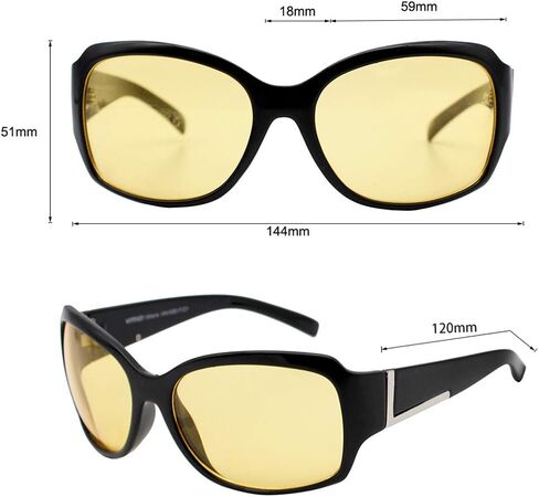 VITENZI Night Vision Glasses for Men and Women Anti Glare Safety for Night Day Driving HD Yellow Tinted Sunglasses Vittoria in Saudi Arabia