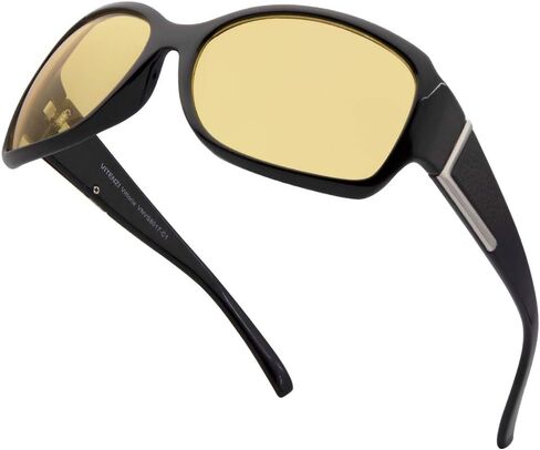 VITENZI Night Vision Glasses for Men and Women Anti Glare Safety for Night Day Driving HD Yellow Tinted Sunglasses Vittoria in Saudi Arabia