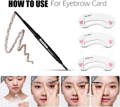 طقم حواجب من Brainbow مكون من 6 قطع، أدوات تشذيب الحواجب، ملقط حلاقة، مقص، فرشاة استنسل، مجموعة العناية بالحواجب للنساء والرجال (قلم حواجب القهوة) in Saudi Arabia