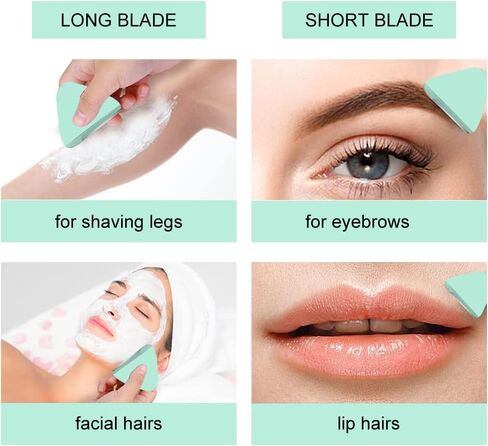 شفرات حلاقة الحواجب للنساء، قطعتان من شفرات حلاقة الوجه للنساء، ماكينة تشذيب شعر الوجه لاستخدام الجسم للنساء، أداة تشذيب الحواجب وتشكيل ماكينة الحلاقة وتقشير الجلد in Kuwait