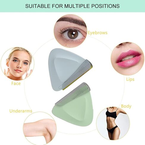 شفرات حلاقة الحواجب للنساء، قطعتان من شفرات حلاقة الوجه للنساء، ماكينة تشذيب شعر الوجه لاستخدام الجسم للنساء، أداة تشذيب الحواجب وتشكيل ماكينة الحلاقة وتقشير الجلد in Kuwait