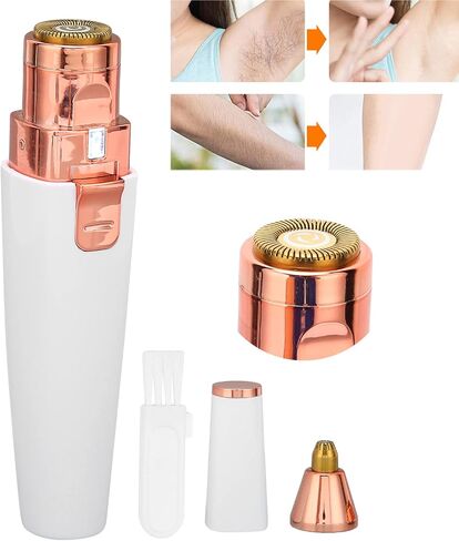 Facial Hair Remover for Women,Rechargeable Eyebrow Trimmer & Facial Hair Remover 2 IN 1 Eyebrow Razor and Painless Hair Remover Eyebrow Lips Body Facial Hair Removal for Women with Built-in LED Light in Saudi Arabia