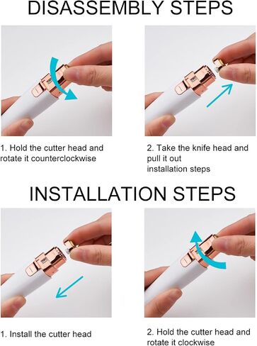 Facial Hair Remover for Women,Rechargeable Eyebrow Trimmer & Facial Hair Remover 2 IN 1 Eyebrow Razor and Painless Hair Remover Eyebrow Lips Body Facial Hair Removal for Women with Built-in LED Light in Saudi Arabia