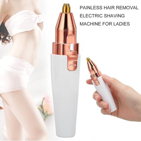 Facial Hair Remover for Women,Rechargeable Eyebrow Trimmer & Facial Hair Remover 2 IN 1 Eyebrow Razor and Painless Hair Remover Eyebrow Lips Body Facial Hair Removal for Women with Built-in LED Light in Saudi Arabia